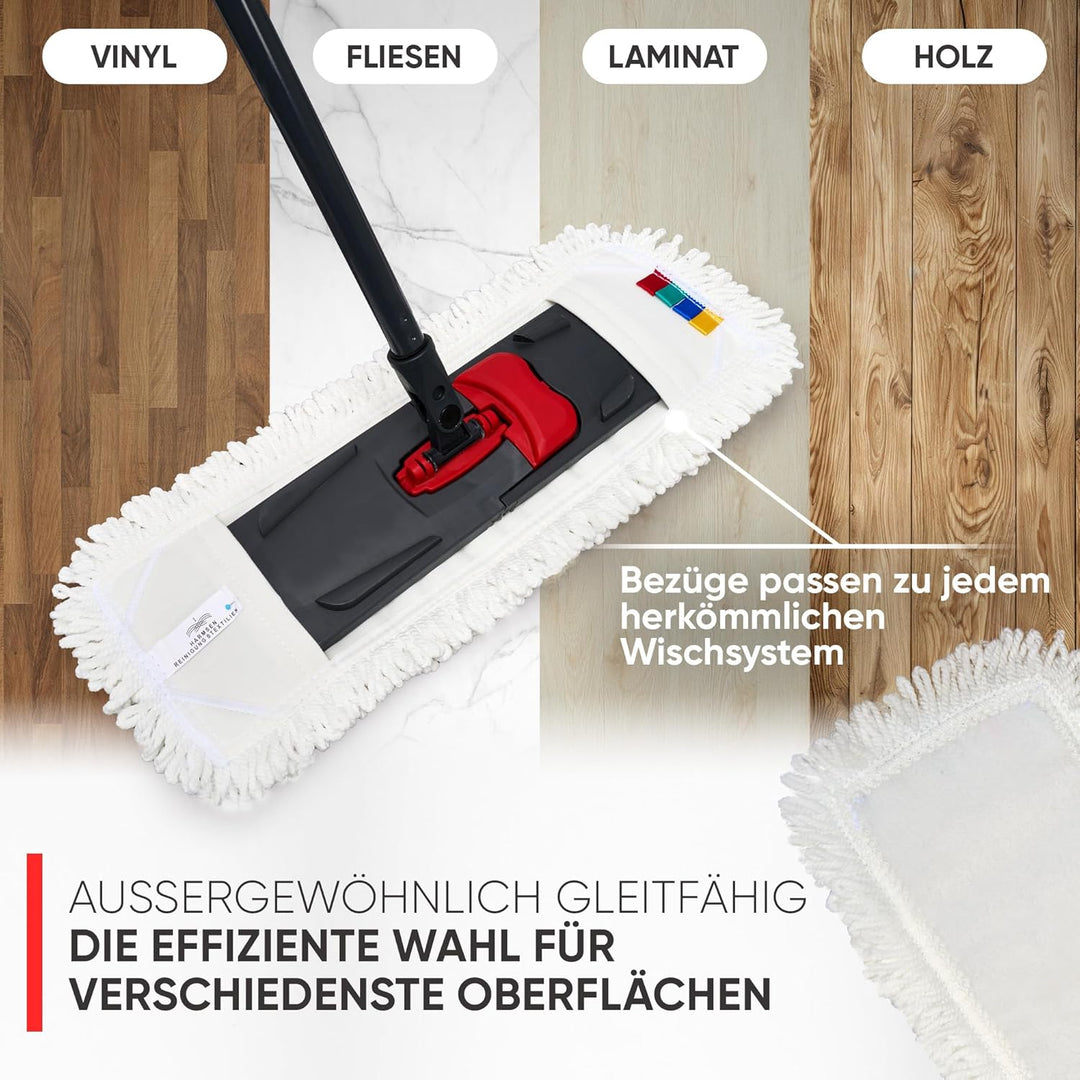 Wischmopp Bezug für Ecken & Fugen - Bodenwischer, Wischbezug von WOWtowelz – 40 cm Variante - 10er S