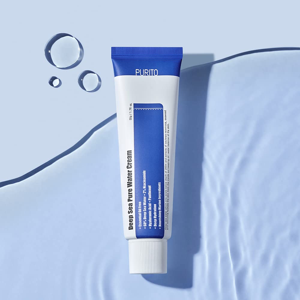 PURITO ÄTHERISCHE ÖLFREIE TIEFSEER PURE WASSER CREME 50g 1.7fl.oz, Feuchtigkeitscreme für Gesicht, G