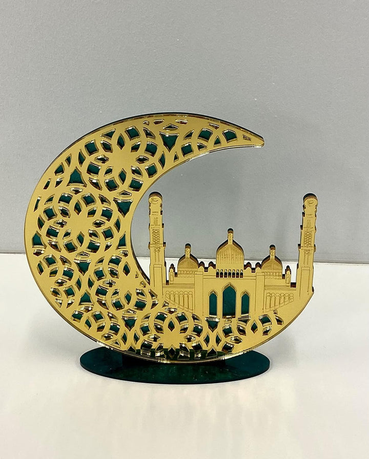 Ramadan, Standing, Dekoration, Eid, Moske, Mond, Islam, Goldspiegel, 20 cm