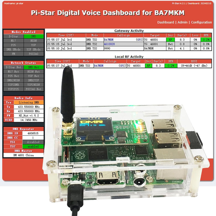 All-New DMR Hotspot Ethernet Port Assembled Radio Station WiFi Voice Modem Support DMR Dstar YSF P25