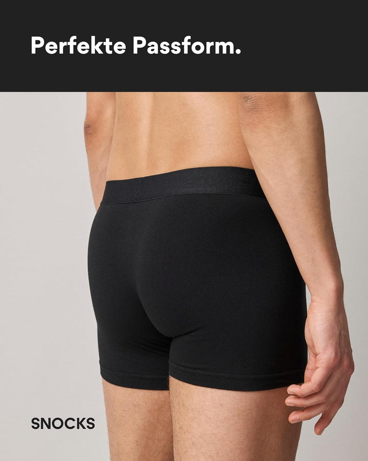 Snocks Boxershorts Herren Bio Baumwolle (6er Pack) Unterhosen Herren ohne einschneidenden Gummibund