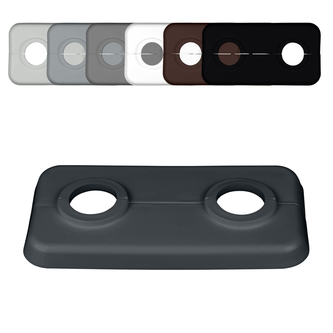 FUX 3 STÜCK Doppel Heizungsrohr Rosette, 12mm - 21,3mm, 2-teilig, Heizung, Rohrabdeckung, Abdeckrose