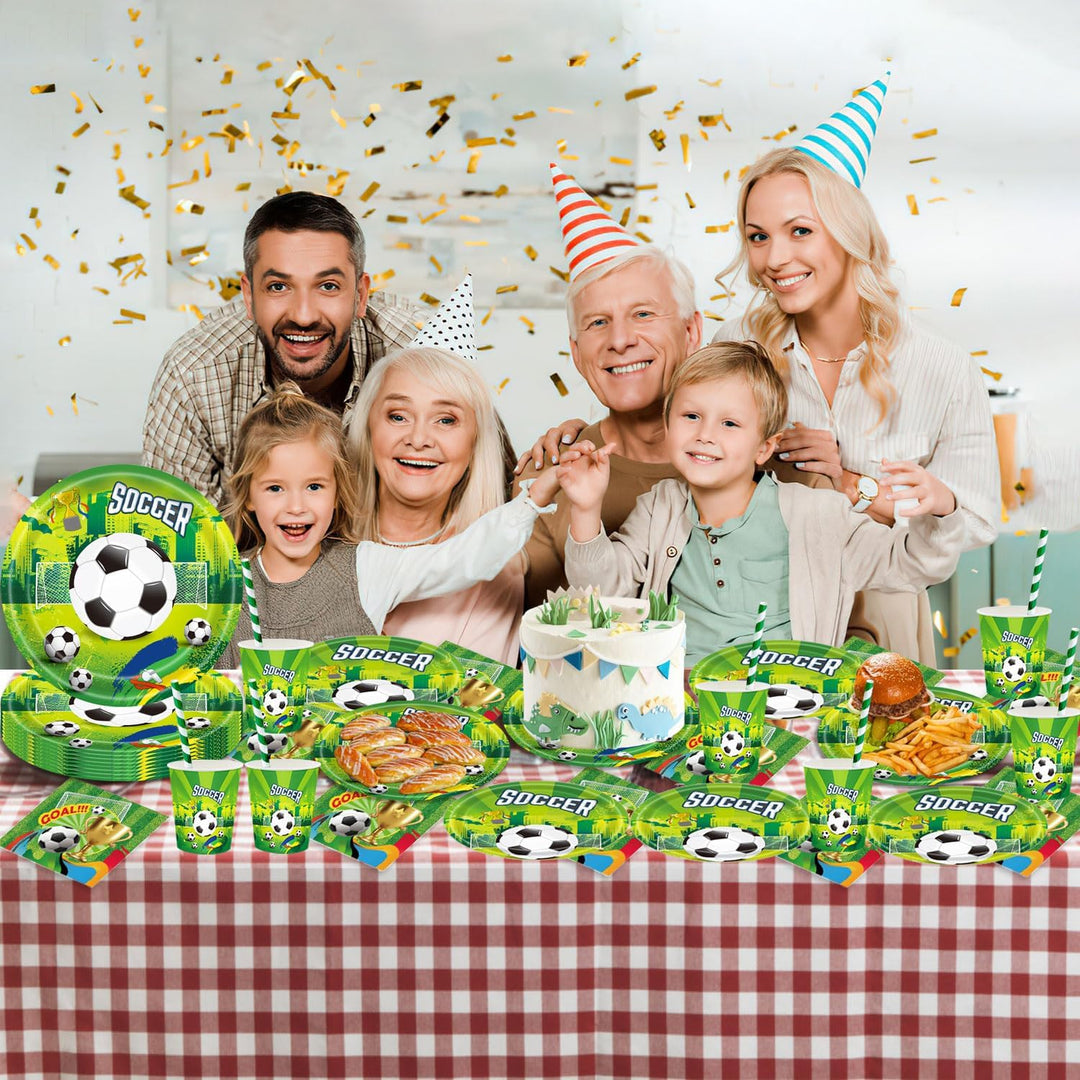 Fussball Geburtstag Deko Partygeschirr Set, Fussball Geburtstag Party Geschirr, Pappteller Tassen Se
