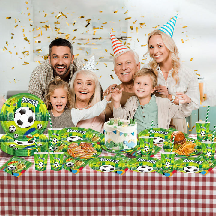 Fussball Geburtstag Deko Partygeschirr Set, Fussball Geburtstag Party Geschirr, Pappteller Tassen Se