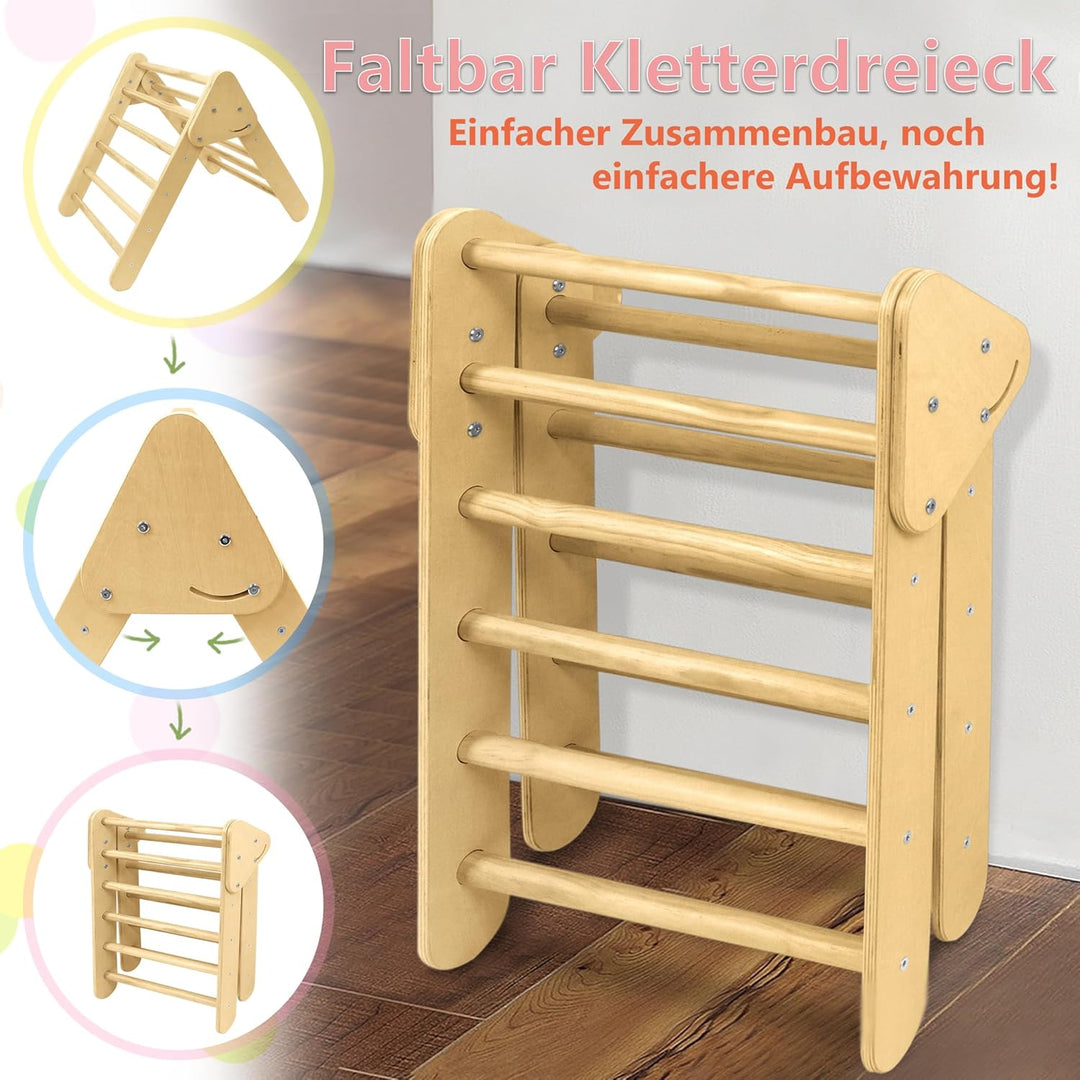 ACXIN 3-in-1 Montessori Klettergerüst Indoor für Kinder mit Kletterdreieck und Kletterbogen, Indoor
