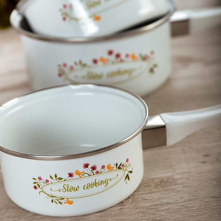 Quid Memory Emaille-Pfanne, Stahl, 18 cm, 200 cl, Karbonstahl, geeignet für Glaskeramik, elektrisch,