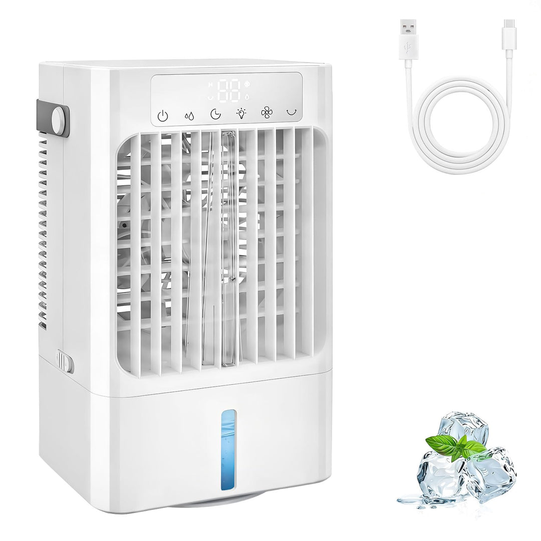 Mobile Klimaanlage mit wasser cooling,Tragbare Air cooler fan mit 1-8H Timer,3 in 1 Personal Tisch-K