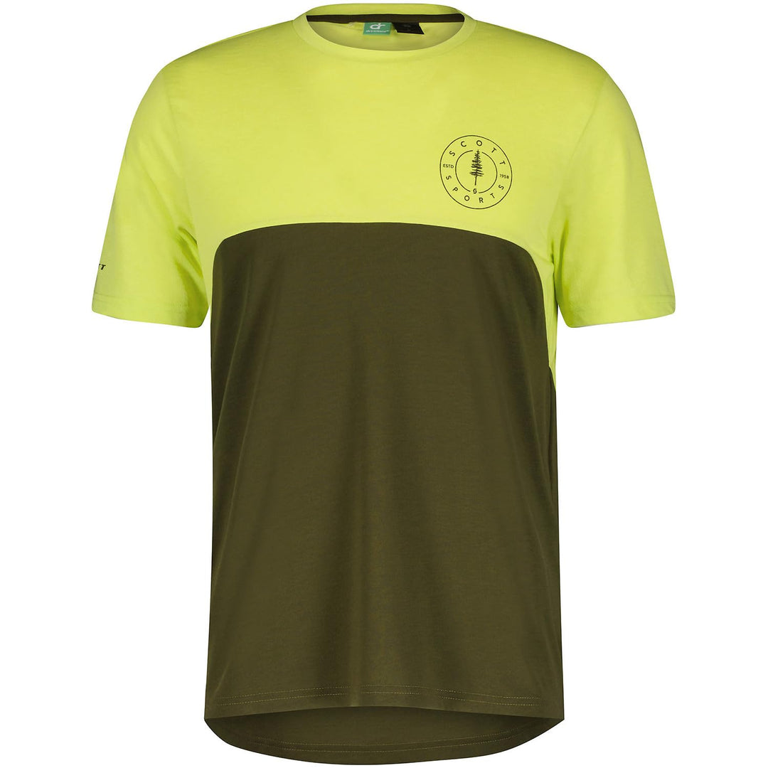 Scott Trail Flow DRI Fahrrad Trikot kurz braun/orange 2023 S Bitter Yellow/Fir Green, S Bitter Yello