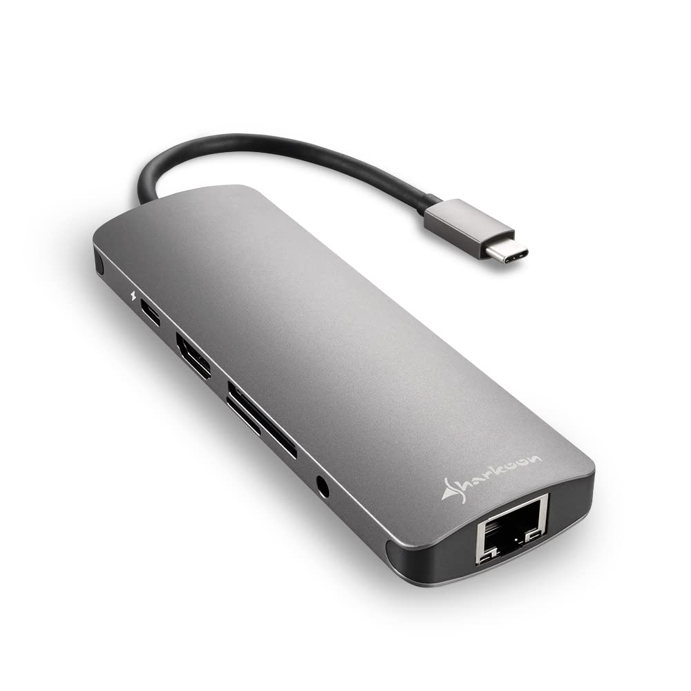 Sharkoon USB 3.0 Type C Combo Adapter Dark Grey, Dark Grey