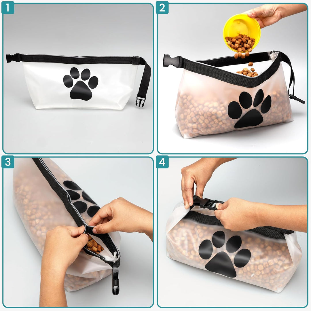 BELLE VOUS Hundefutter-Aufbewahrungsbeutel 2er Set - Futtertasche - Reise Hundenapf für Hundefutter