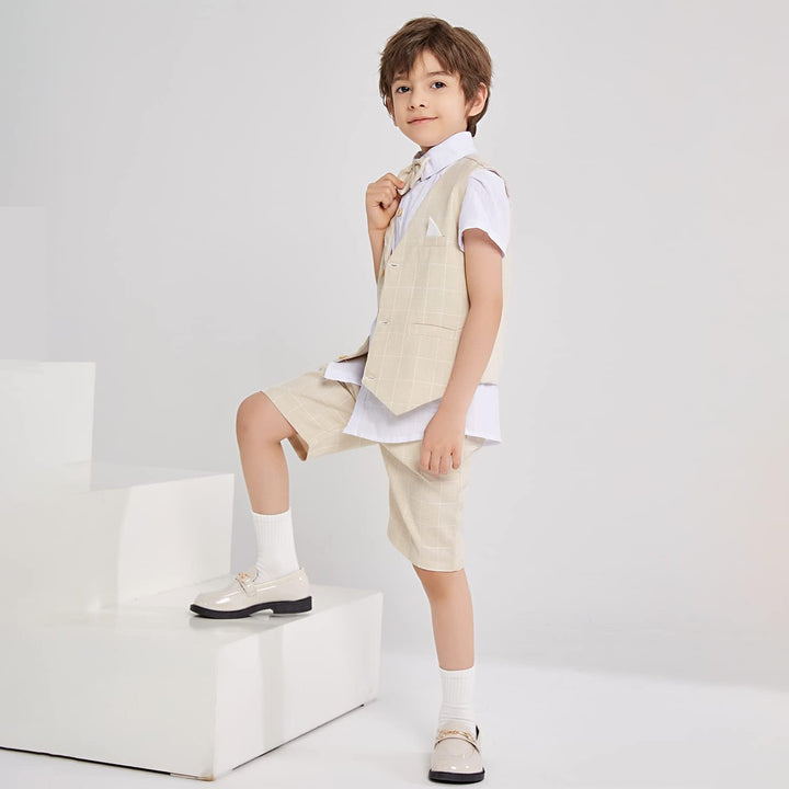 LOLANTA 4 STK Kleinkind Junge Sommerhochzeit Kinderanzug, Festliche Anzüge Westen Set für Kinder, So