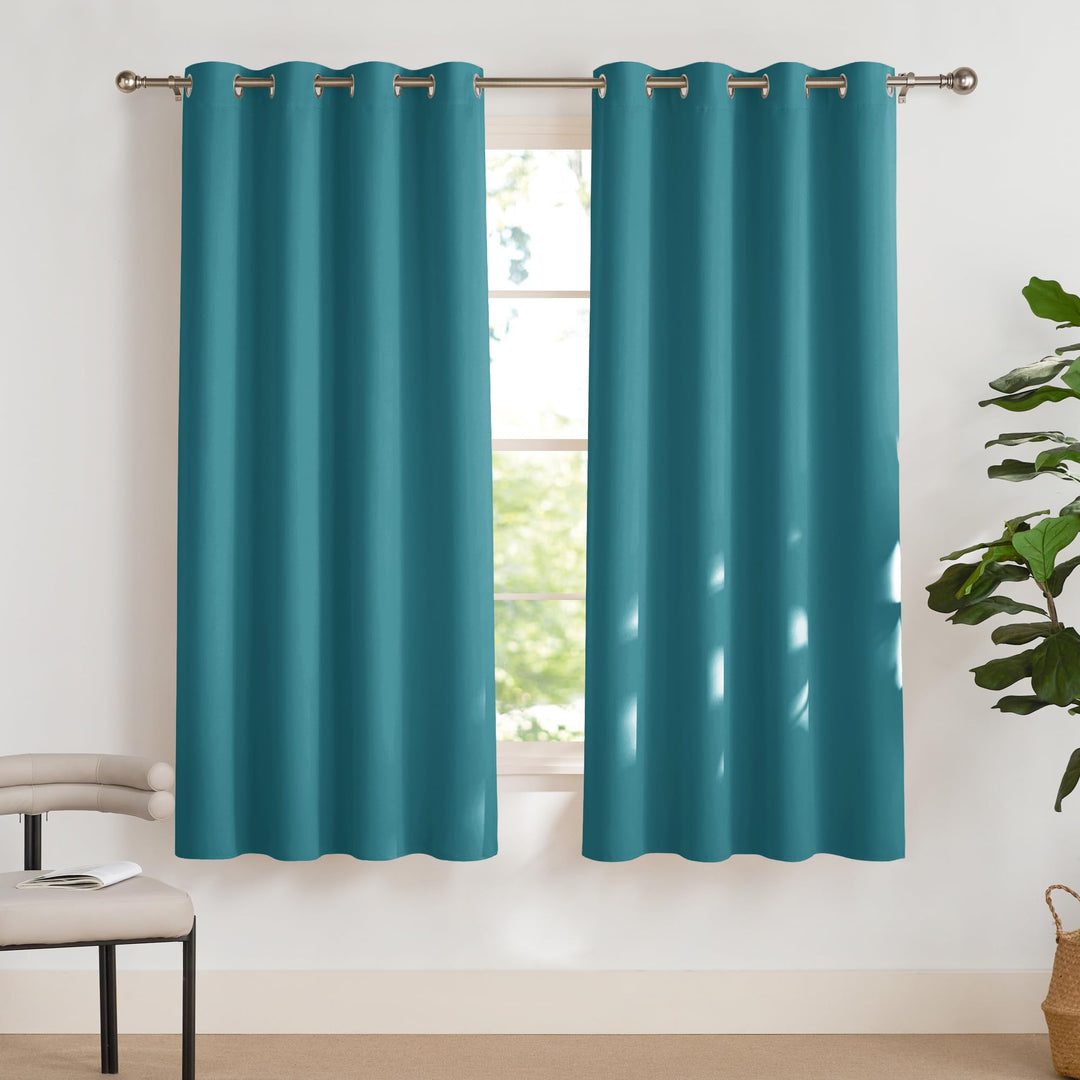 PONY DANCE Vorhang Blickdicht Kurz Ösenvorhang 2er Set H 175 x B 140 cm Wohnzimmer Gardinen Verdunke