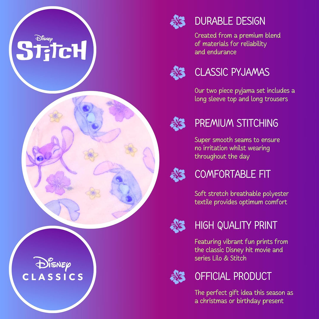 Disney Stitch Bademantel für Mädchen, Warmer und Weicher Fleece Morgenmantel Geschenk für Mädchen, G