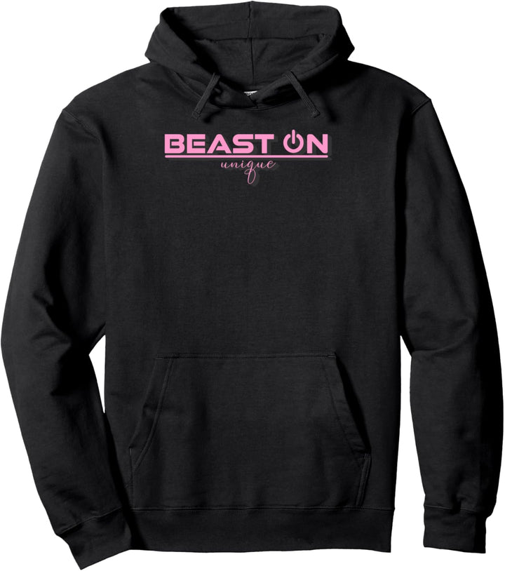 Beast ON rosa Bodybuilding Fitness Gym Sprüche Training Pullover Hoodie