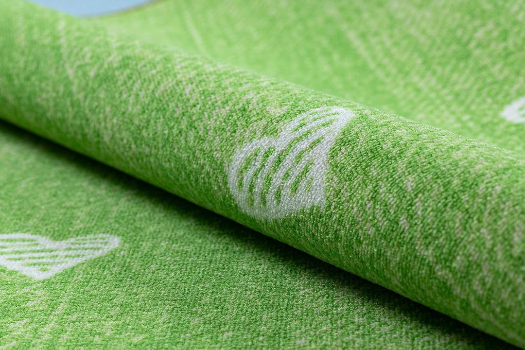 rugsx Teppich für Kinder Hearts Jeans, Vintage Herzen - grün 100x250 cm HEARTS grün 100 x 250 cm (Re