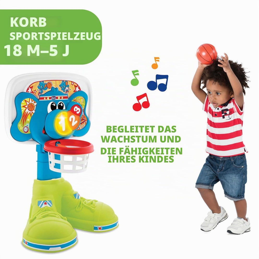 Chicco Basket League Elektronischer Basketballkorb Kinder, Mini Basketballkorb für Innen mit Geräusc
