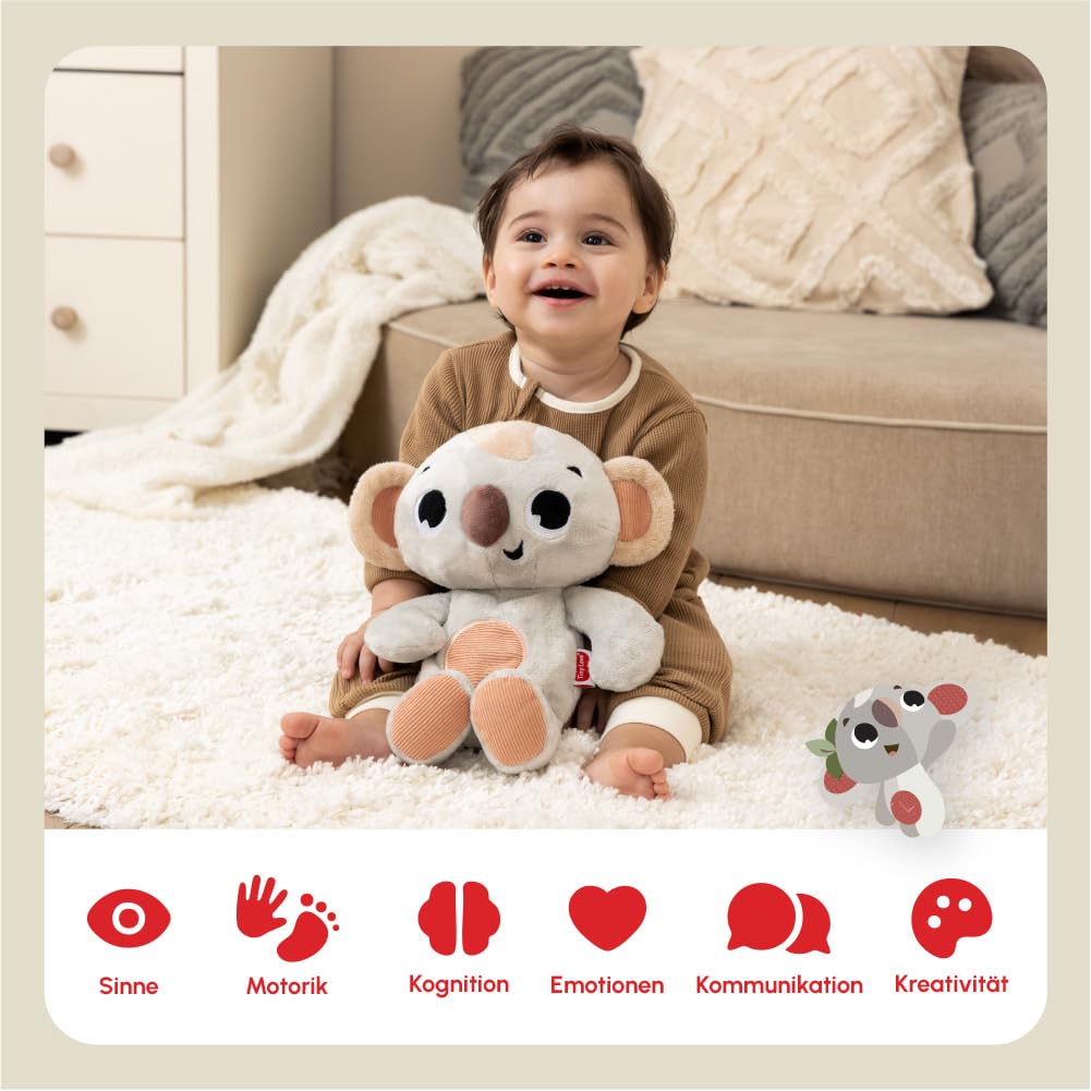 Tiny Love Kuscheltier Koala Snuggly Buddy, Baby Spielzeug, 0+ Monate, Atmendes Kuscheltier mit beruh