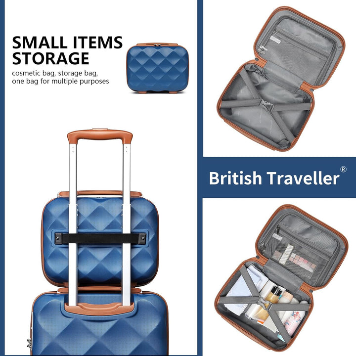 British Traveller Kosmetikkoffer Damen Beautycase Hartschalen Schminkkoffer Handgepäck Tragbar 31 *