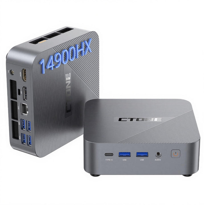 CTONE M2 Mini PC Intel Core i9-14900HX (bis 5,8 GHz), 32GB DDR4 1TB NVMe SSD, WiFi 6E, Bluetooth 5.3