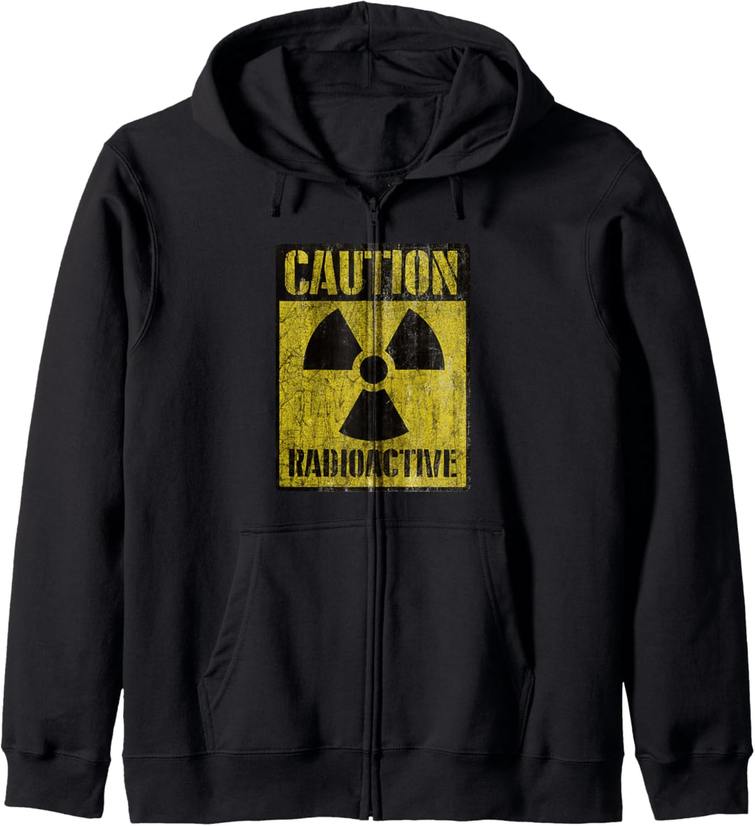 Grunge, Vorsicht, Radioaktiv, Post Apocalypse, Distressed Kapuzenjacke