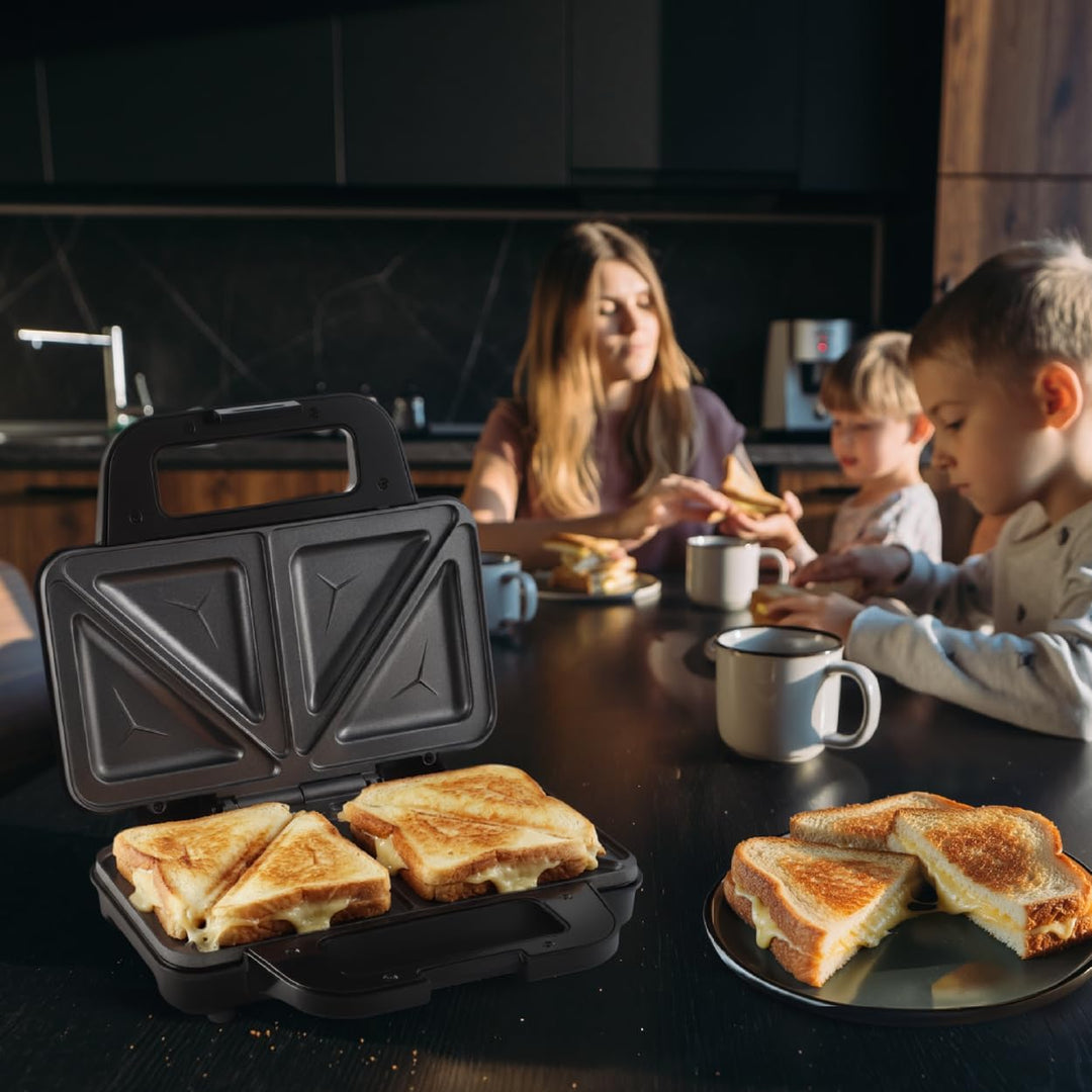 Sandwichmaker 900W, Sandwich Toaster mit Extra grossen Antihaftplatten 268×145 mm, Toastmaker für 2
