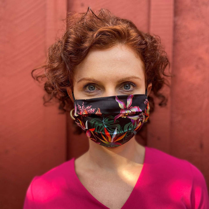Anuschka Seiden-Gesichtsmasken – Komfortables doppellagiges Plissee-Design – wiederverwendbar, atmun