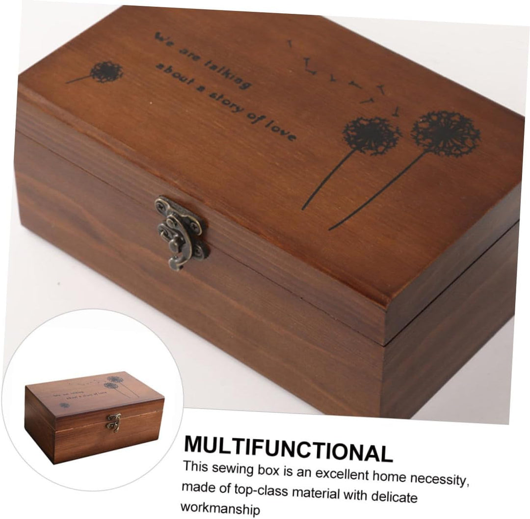 MAGICLULU Holz Aufbewahrungsbox mit Deckel Retro Stil Umweltfreundlich Langlebige Holztruhe für Nähz