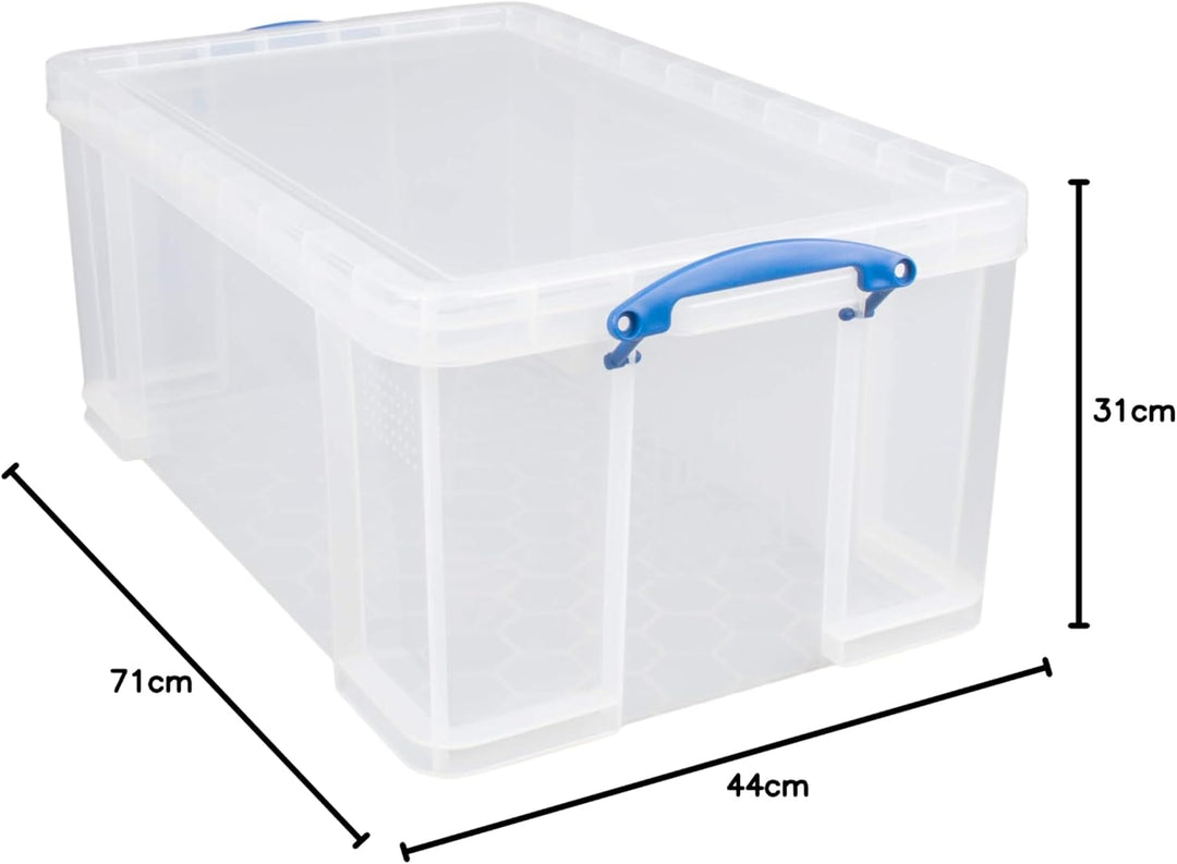 Really Useful Boxen-Set 64C, transparent Einzelbett Farblos Standardverpackung, Einzelbett Farblos S