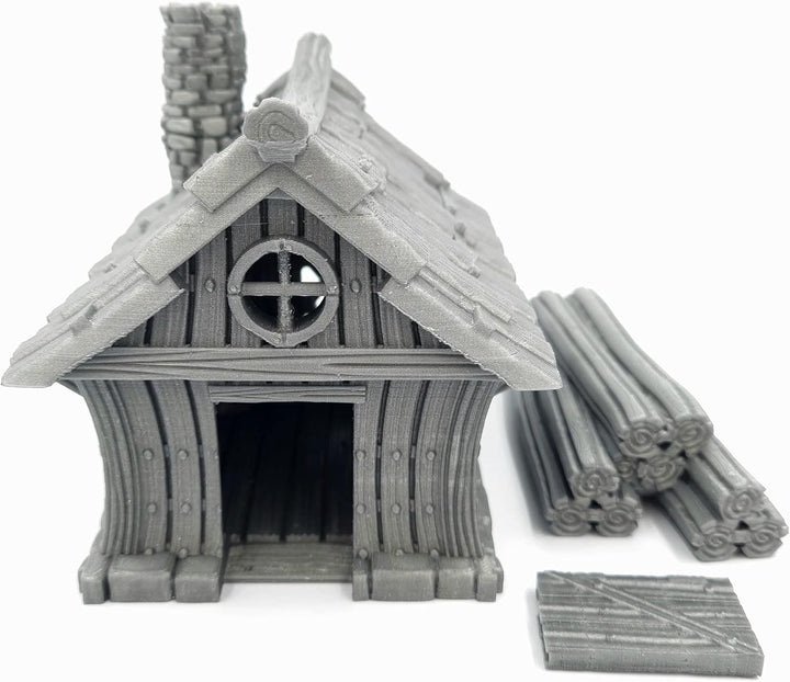 QP3D – Zwerghüttenhaus – Fantasy-Kampfbau-Gelände Landschaft für Tischplatte und RPG, 28–32 mm, Mini