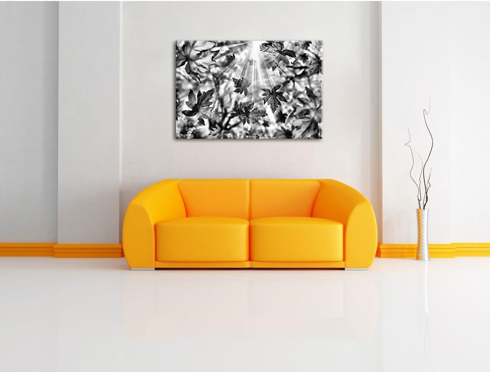 Pixxprint Fliegende Bunte Herbstblätter als Leinwandbild/Grösse: 100x70 cm/Wandbild/Kunstdruck/ferti