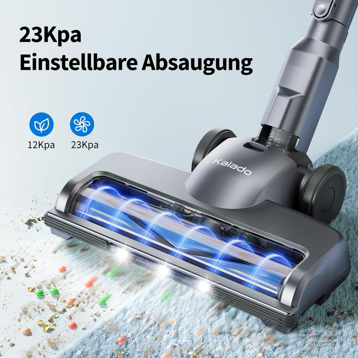 Kalado KCV500 Akku Staubsauger, 23kPa Saugleistung Ultraleichter Staubsauger Kabellos, 6-in-1 Handst