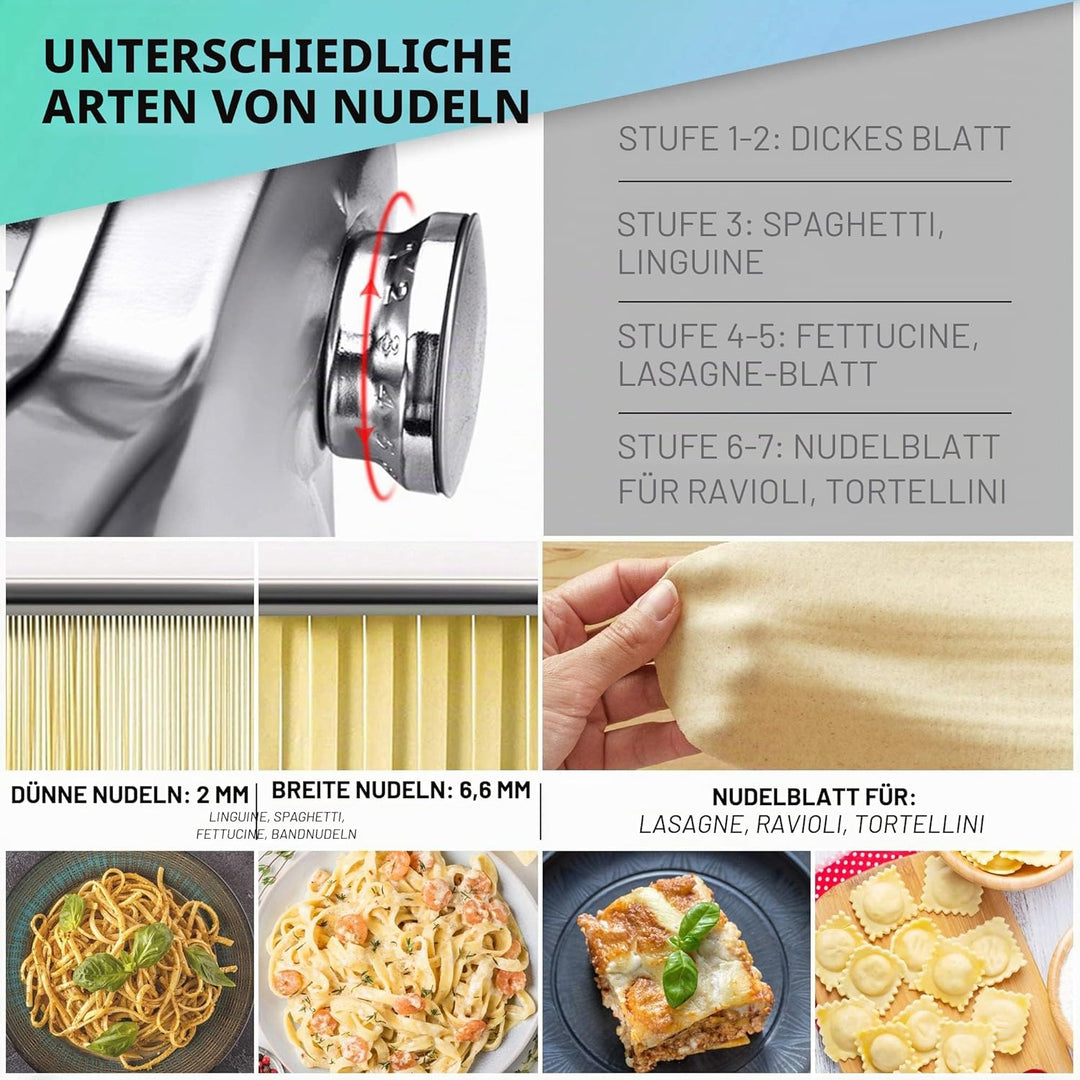 Manuelle Nudelmaschine mit Trockner - Multi-Pasta Edelstahl Rostfrei Italienische Flachteigmaschine
