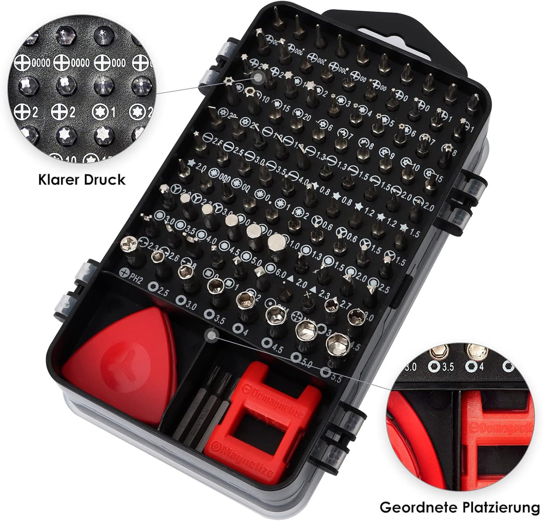 SHARDEN Feinmechaniker Schraubendreher Set, 122 in 1 Mini Präzisions Werkzeug Kit mit Torx T2 T5 T6