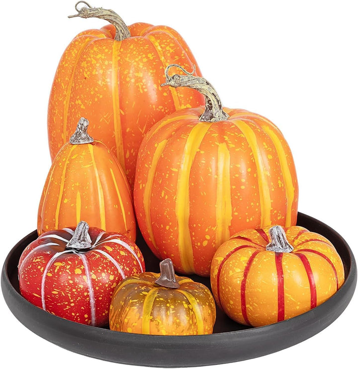 Cymax 12 Stück Grössen Künstliche Kürbisdekoration,Sortierte Grösse Herbsternte Kürbisse,Halloween H