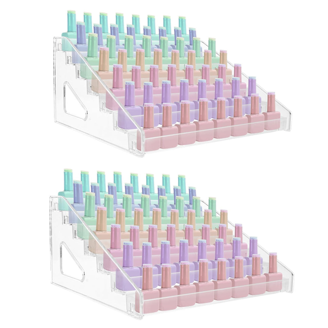 2 Stück Nagellack Aufbewahrung 168 Flaschen, 7 Schichten Nagellack Organizer, nagellack Regal Acryl