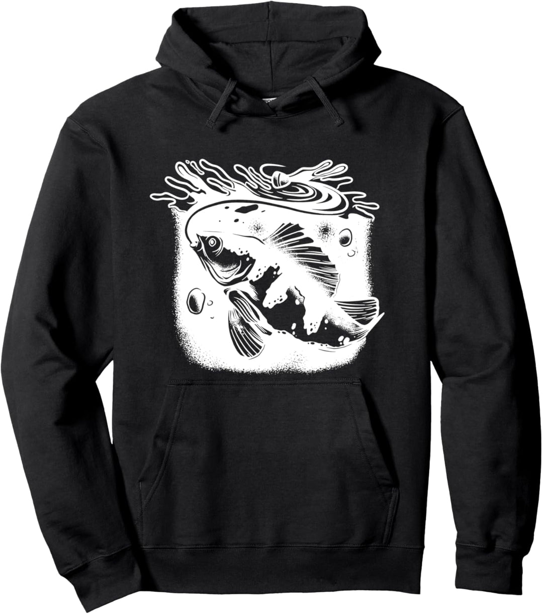 Angler und Fischer Angelzubehör Motiv Angelrute Posen Fisch Pullover Hoodie