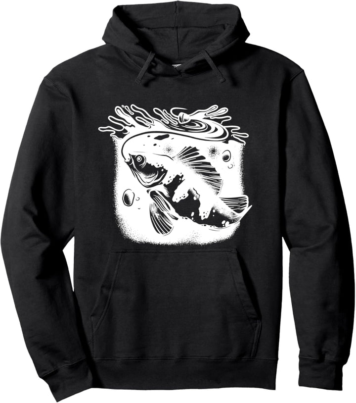 Angler und Fischer Angelzubehör Motiv Angelrute Posen Fisch Pullover Hoodie