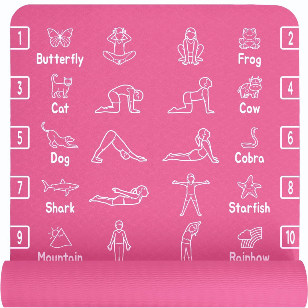 Plyopic Kinder Yogamatte – Leicht, Rutschfest, TPE Fitnessmatte – Ideal für Jungen &amp; Mädchen (3–12 J