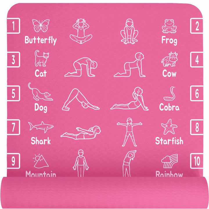 Plyopic Kinder Yogamatte – Leicht, Rutschfest, TPE Fitnessmatte – Ideal für Jungen &amp; Mädchen (3–12 J