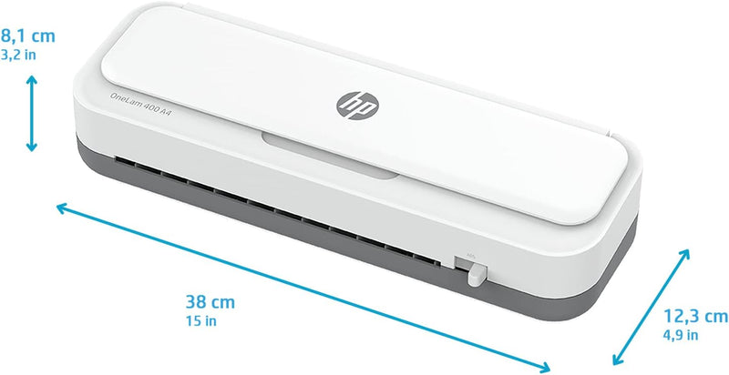 HP OneLam 400 A4, Laminiergerät, 75/80 - 125 Micron, inklusive Schneidelinieal, Eckenabrunder und La