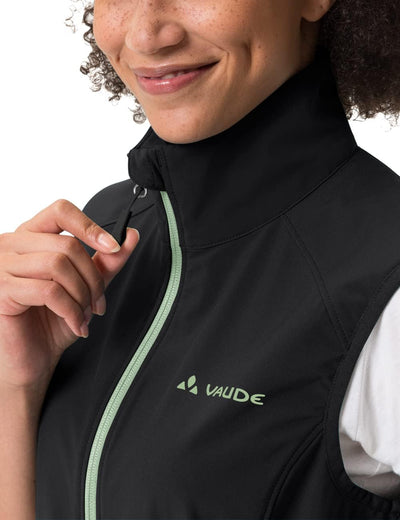 VAUDE Women's Hurricane Vest III - Softshellweste Damen - Weste zum Wandern 34 black/green