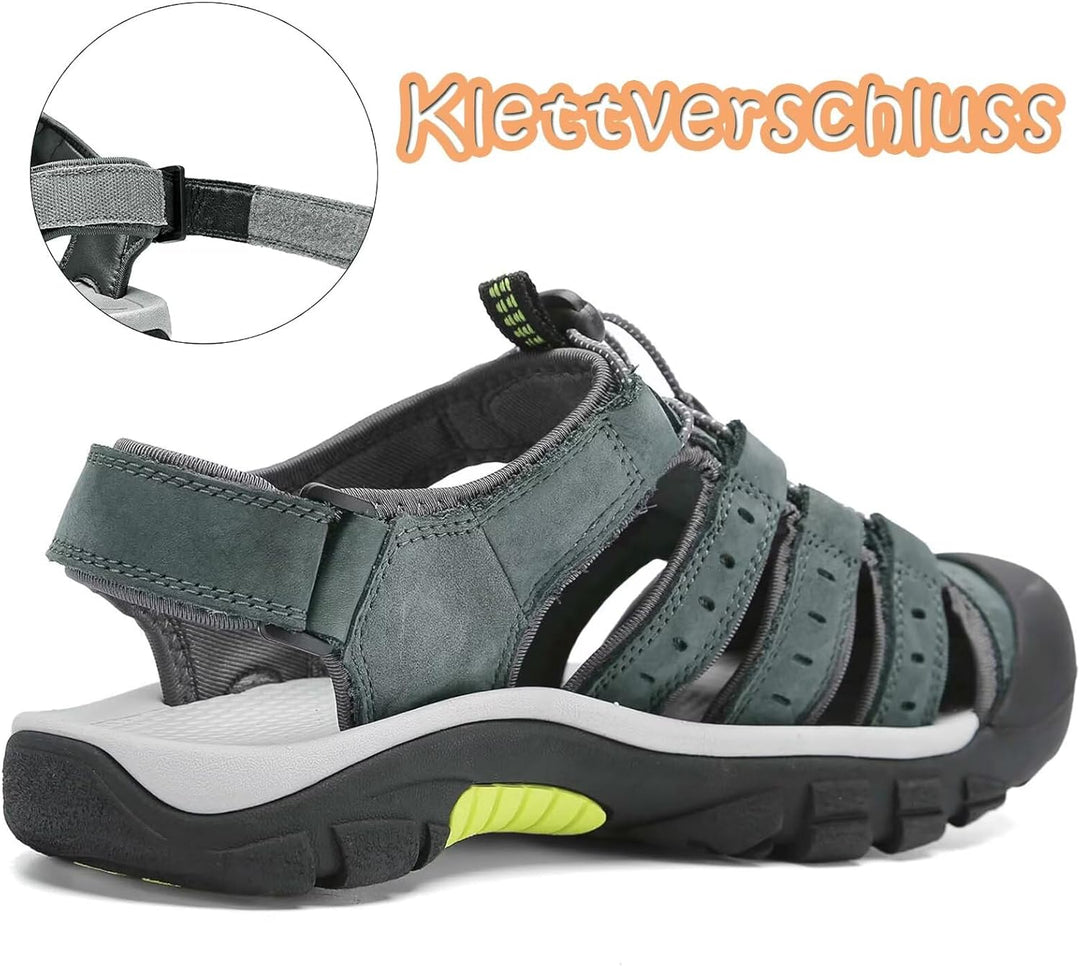 Herren Leder Sandalen Sport Outdoor Trekkingsandalen Atmungsaktive Leichte Wandersandalen Männer Som