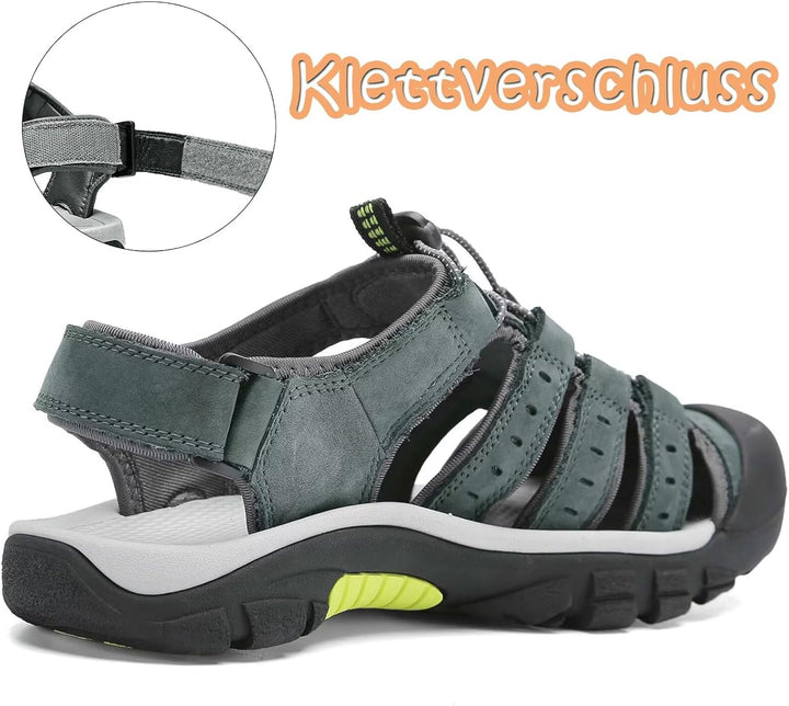 Herren Leder Sandalen Sport Outdoor Trekkingsandalen Atmungsaktive Leichte Wandersandalen Männer Som