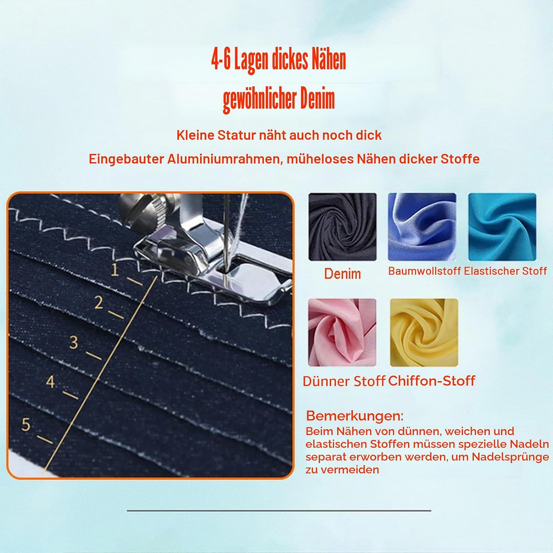 LetCart FLSM-519 Nähmaschine, Elektrische Nähmaschine für Anfänger und Kinder, 12 Stichprogrammen, F