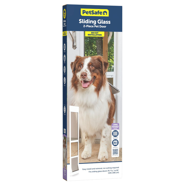 PetSafe Glas-Schiebetür für Haustiere mit Haustierklappe, Zum Einbau in Glas-Schiebetüren, Robuster