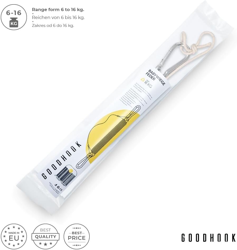 MAMOI® Babywiege Feder mit Stahl Sicherungsseil Federwiege 16,5kg Schaukel zum Schlafen Hangesessel