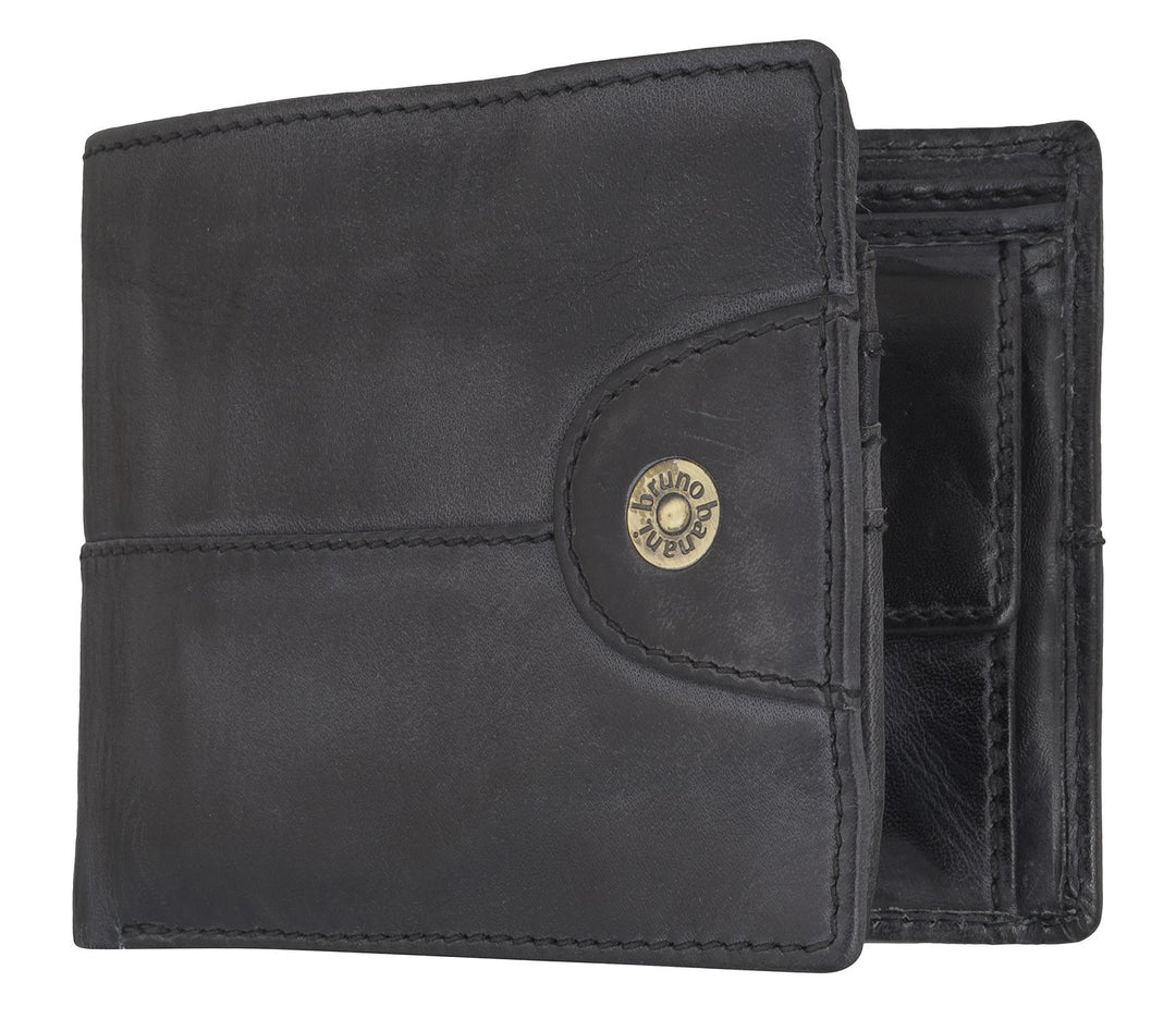 bruno banani Herren Geldbörse Portemonnaie Geldbeutel Schwarz 6861
