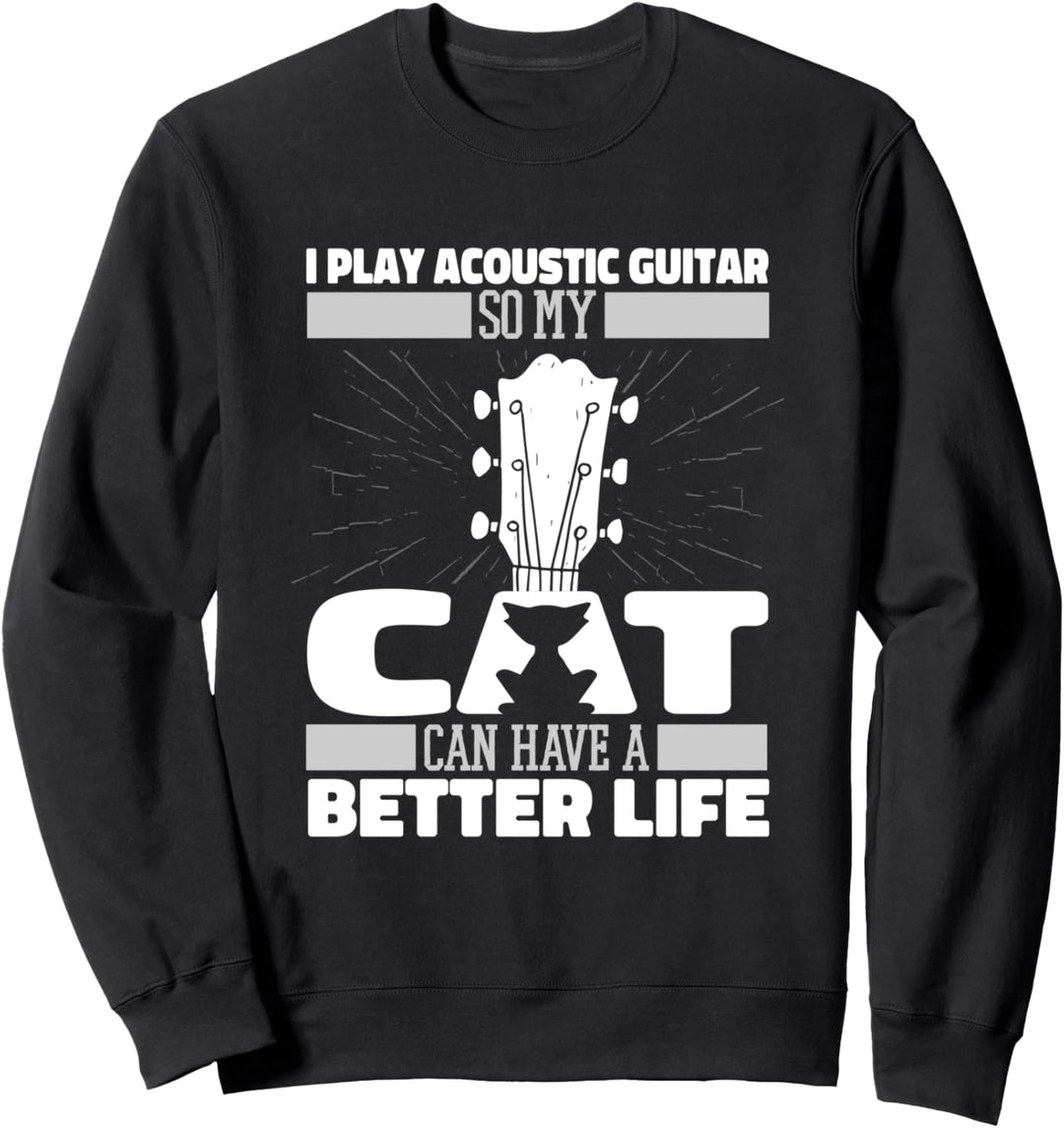 Akustische Gitarre Katze - Gitarrist Akustik Akustikgitarre Sweatshirt