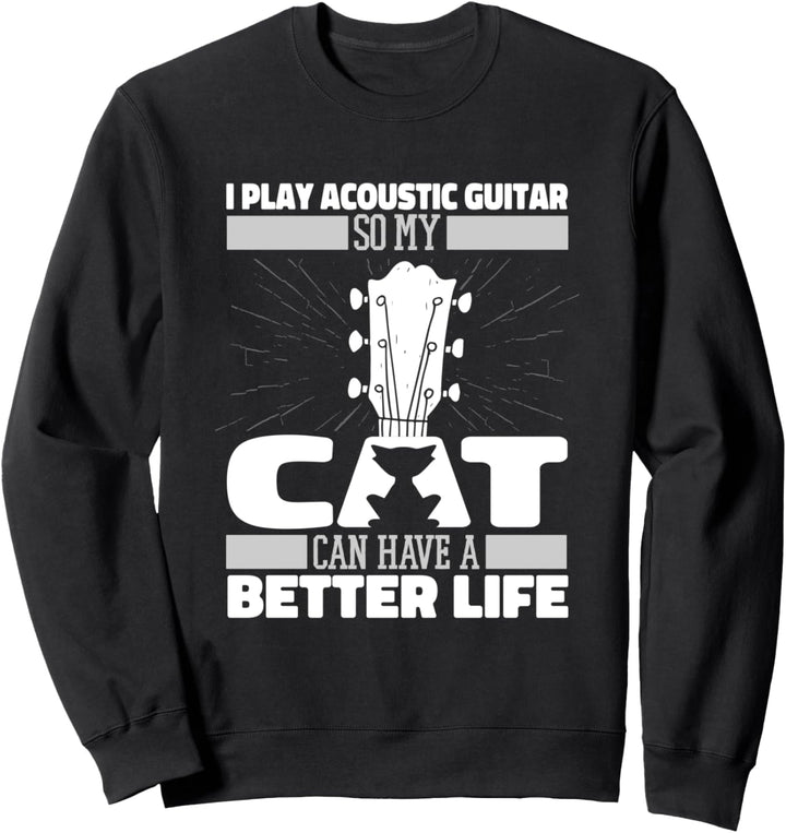 Akustische Gitarre Katze - Gitarrist Akustik Akustikgitarre Sweatshirt