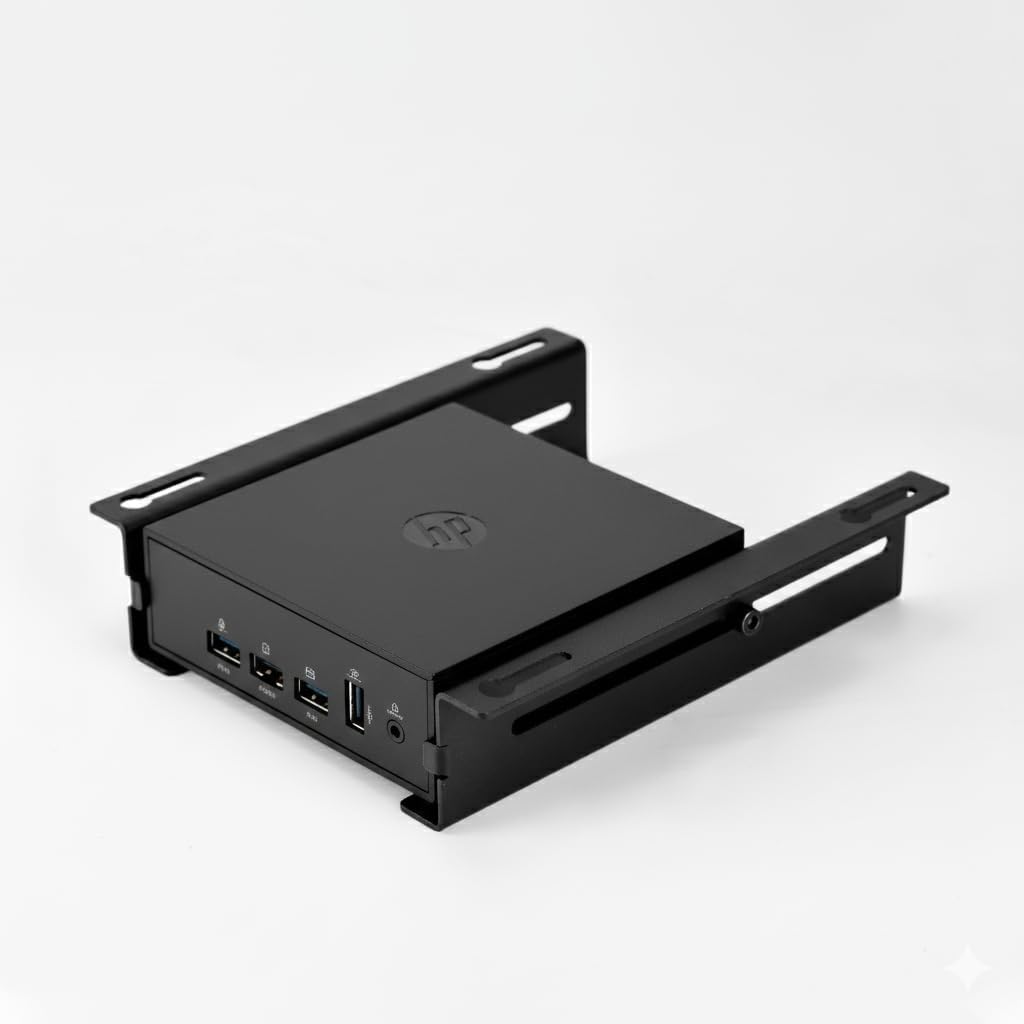 Universal PC-Halterung für Desk Shelf Schiene | Halter für Mini-PC und Thin Client | Modulares Zubeh